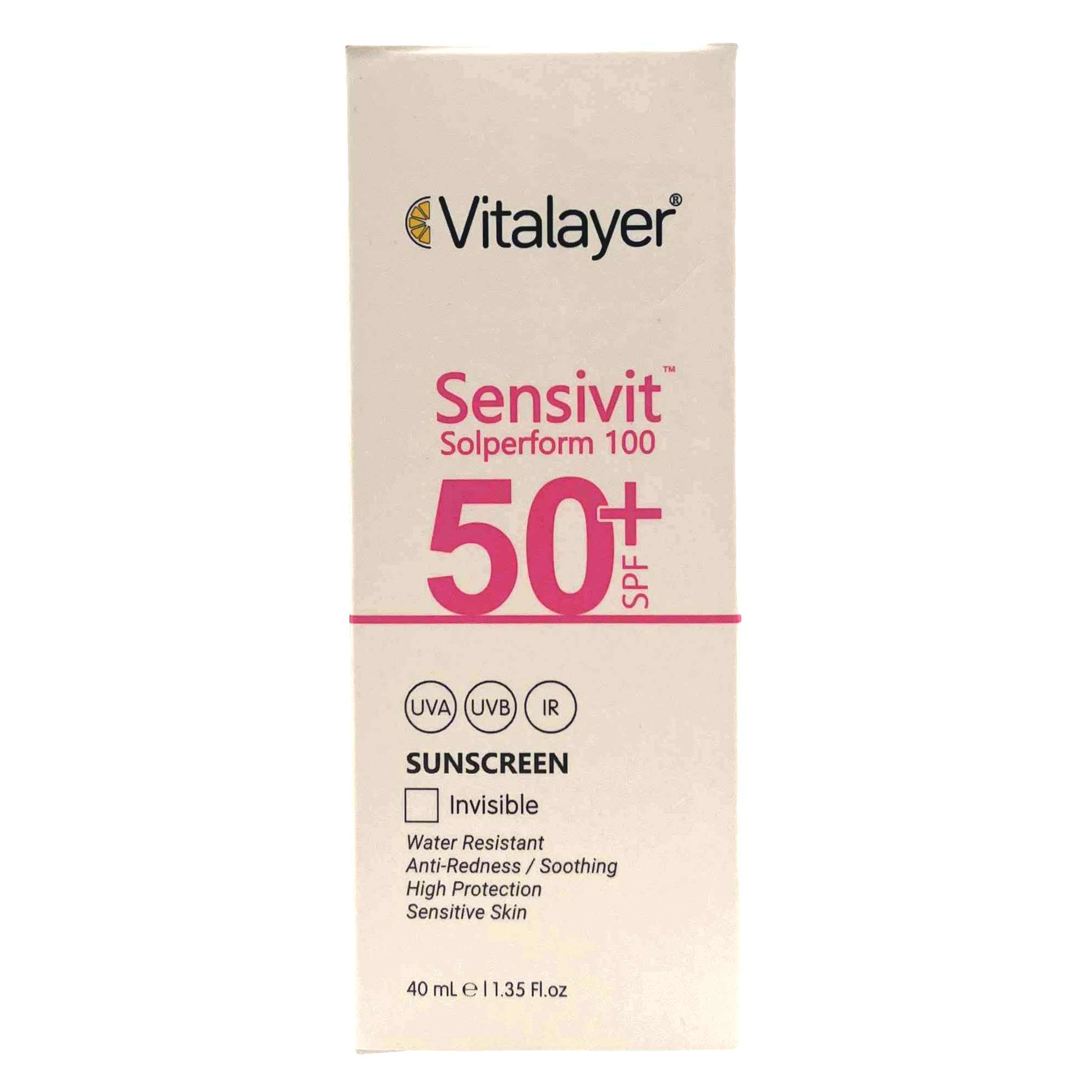 کرم ضد آفتاب SPF۵۰ بی رنگ پوست حساس ویتالیر Vitalayer